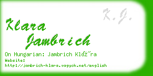 klara jambrich business card